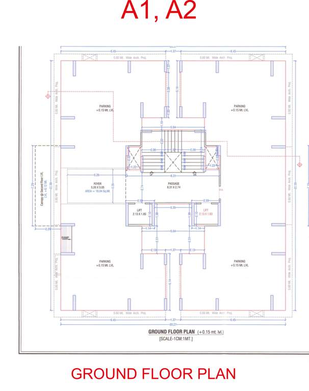  nilkanth luxuria A1 + A2 Cluster Plan For Ground Floor