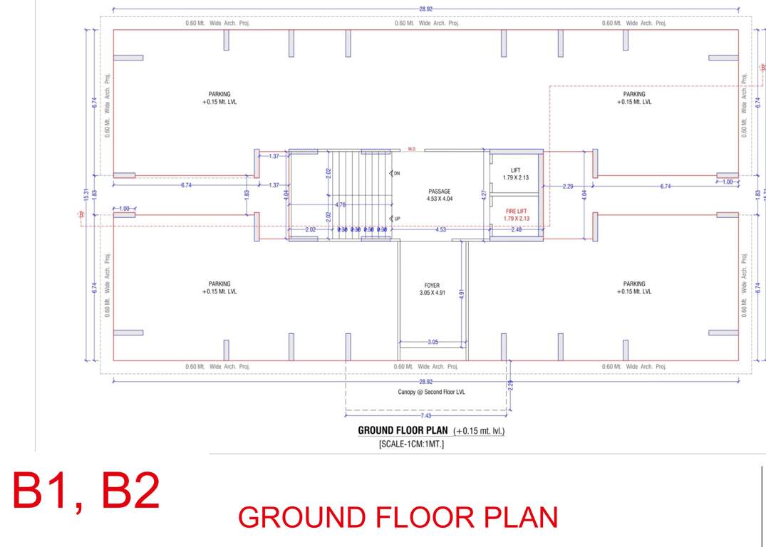  nilkanth luxuria B1 + B2 Cluster Plan For Ground Floor