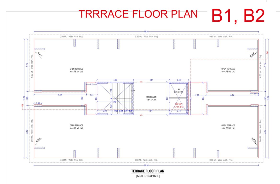  nilkanth luxuria B1+B2 Terrace Cluster Plan