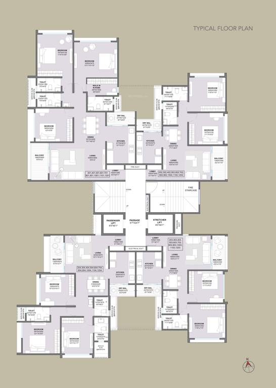  sahayog Sahayog Cluster Plan from 1st to 12th Floor