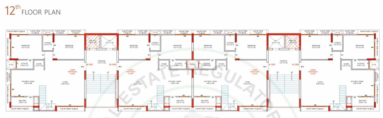  avkash 3 A, B Cluster Plan For 12th Floor