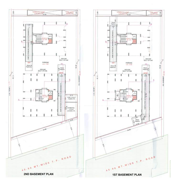 bhagwat elita Block A And B Cluster Plan for Basement 1 And 2 Floor