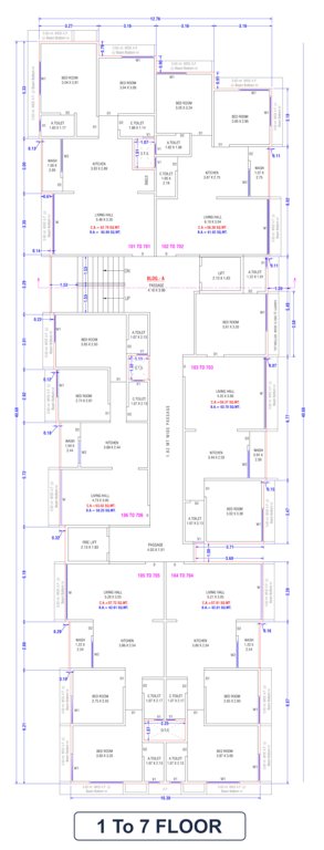  homes A Cluster Plan From 1st To 7th Floor