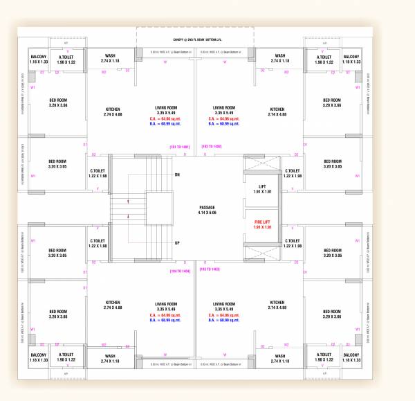  heights Block B Cluster Plan from 1st to 14th Floor