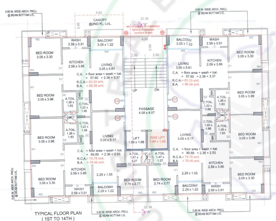  bhagvat glory A, B Typical Cluster Plan