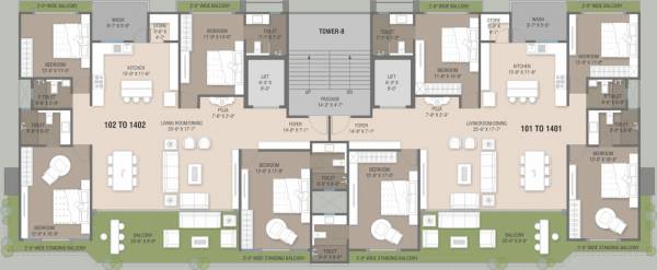 Block B Cluster Plan from 1st to 14th Floor trilogy Block B Cluster Plan from 1st to 14th Floor