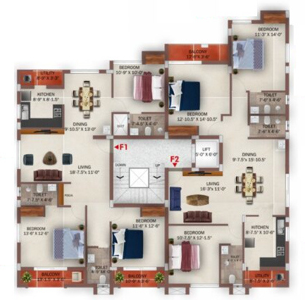  temple-view Temple View Cluster Plan For 1st Floor