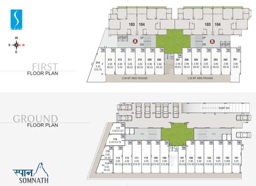  somnath Block A And B Cluster Plan from ground to 1st Floor