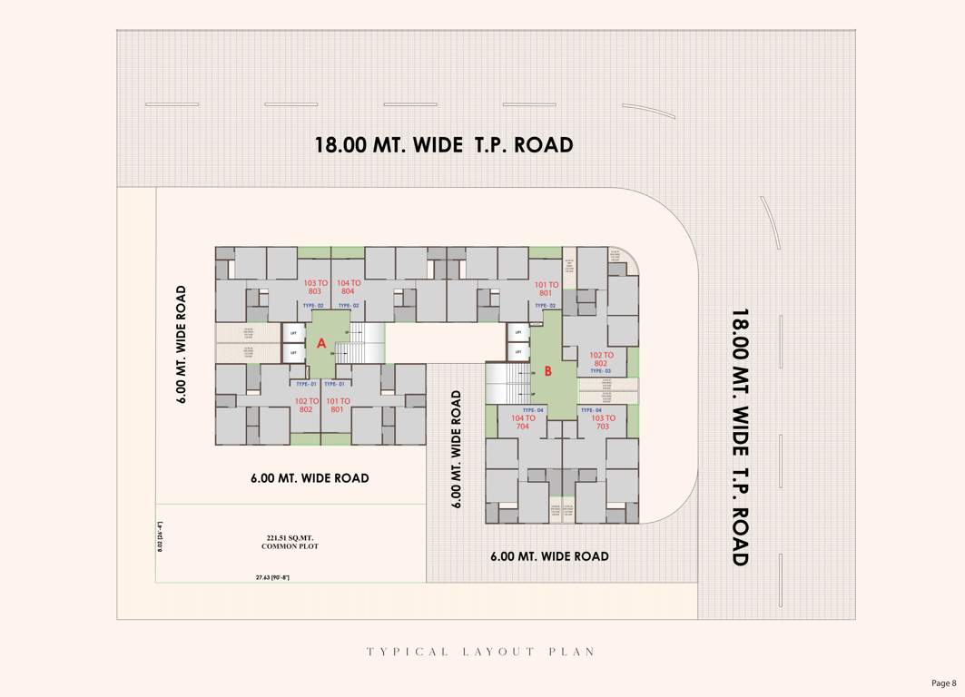  shyam harmony Block A And B Cluster Plan for Typical Floor