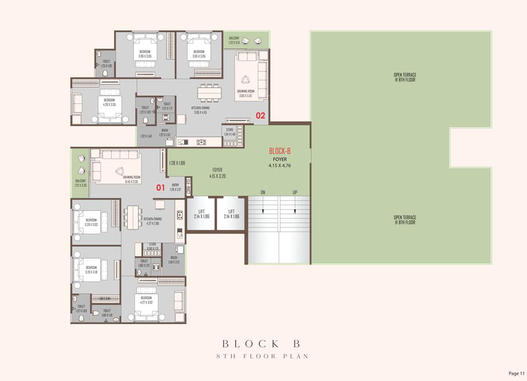  shyam harmony Block B Cluster Plan for 8th Floor