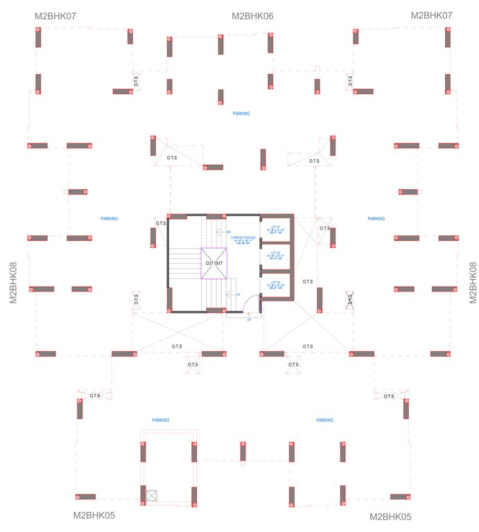 riviera phase 5 Tower B(Bell) Cluster Plan For Ground Floor