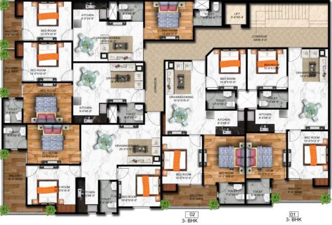  county Cluster Plan For Dimond Typical Floor Plan