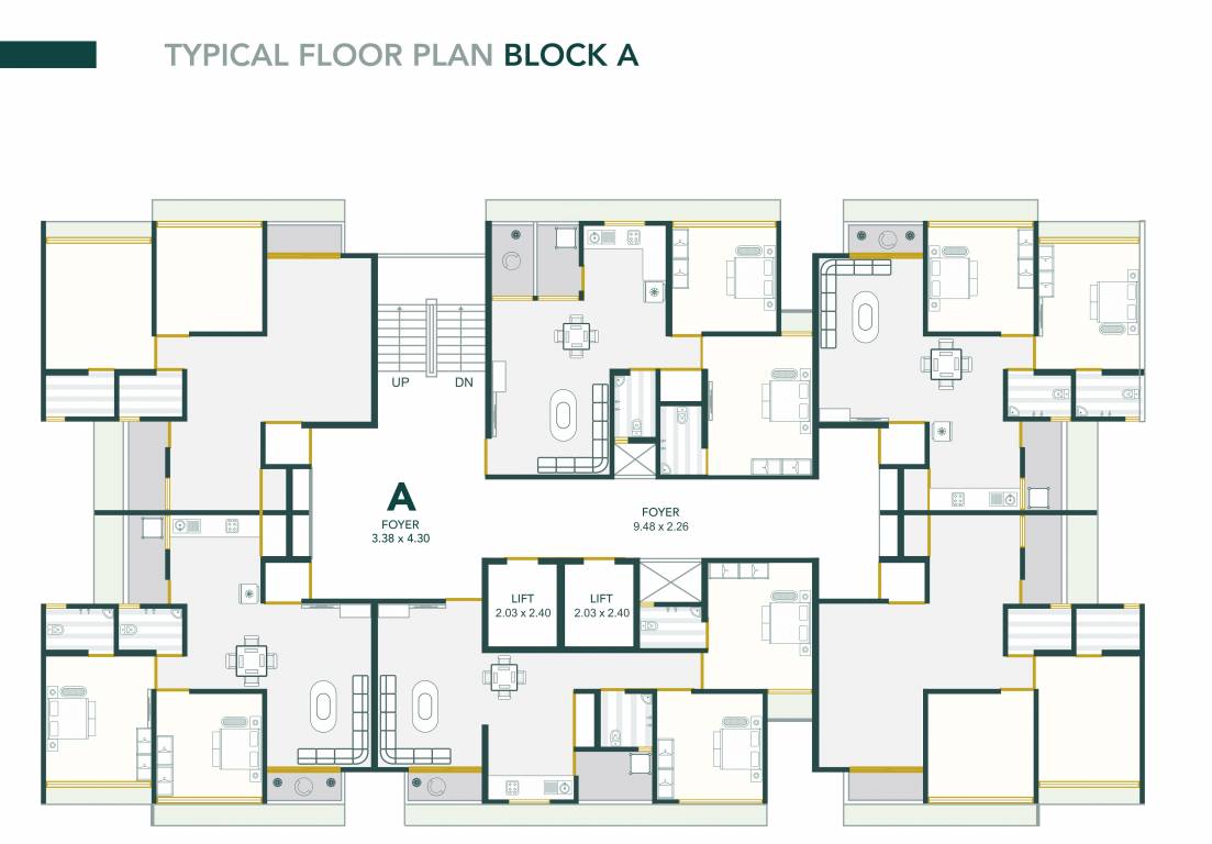  bilipatra Block A Cluster Plan from 2nd to 7th Floor
