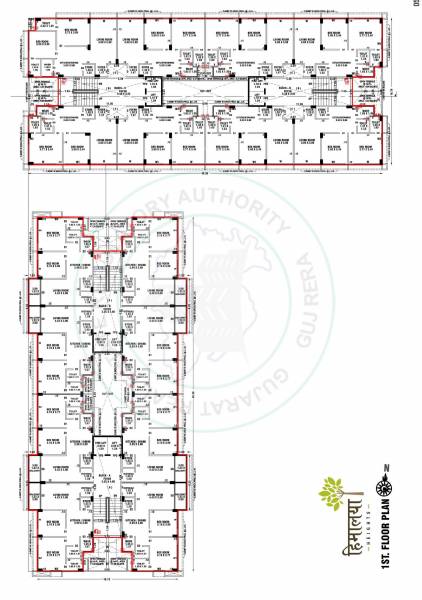  heights Block A To D Cluster Plan for 1st Floor
