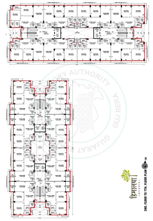  heights Block A To D Cluster Plan from 2nd to 7th Floor