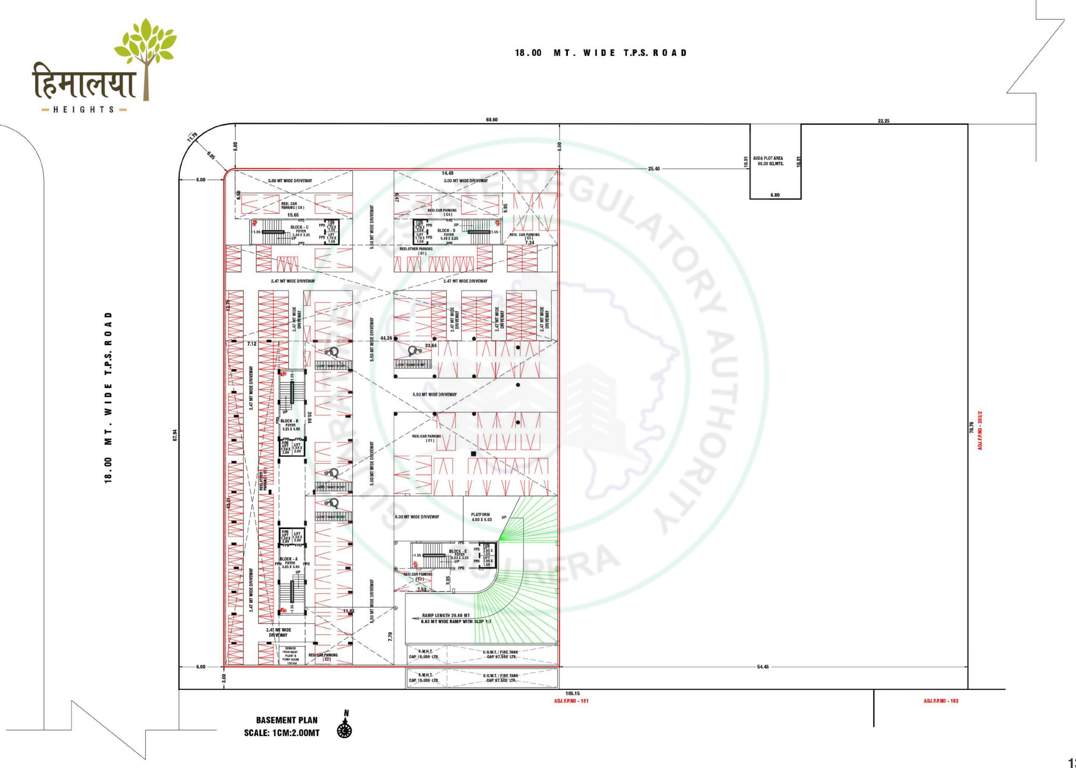  heights Block A To E Cluster Plan for basement Floor
