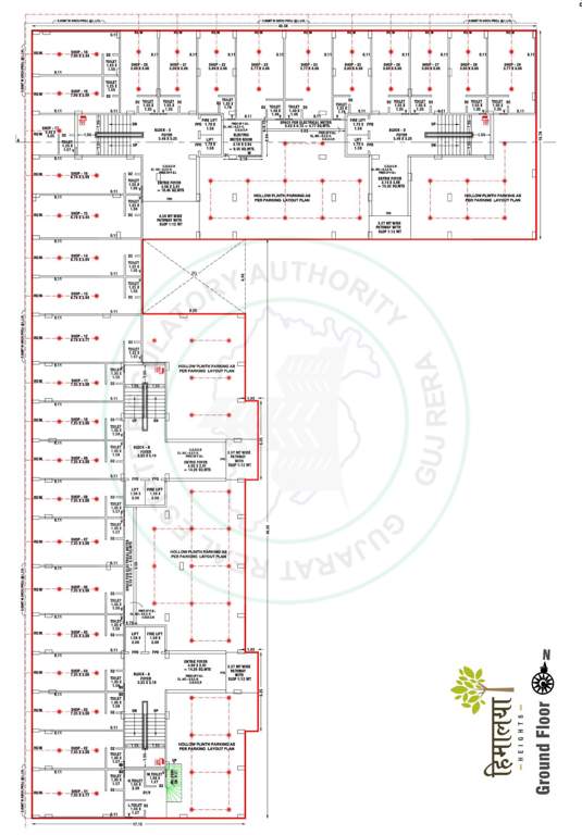 heights Block A To E Cluster Plan for ground Floor