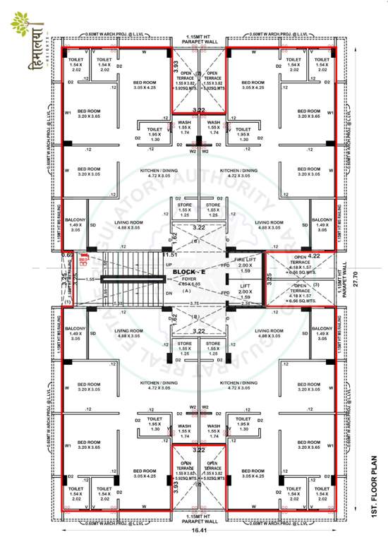  heights Block E Cluster Plan for 1st Floor