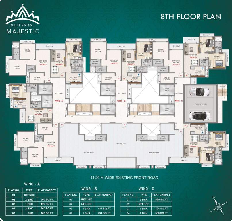  majestic Adityaraj Majestic  Wing A Cluster Plan