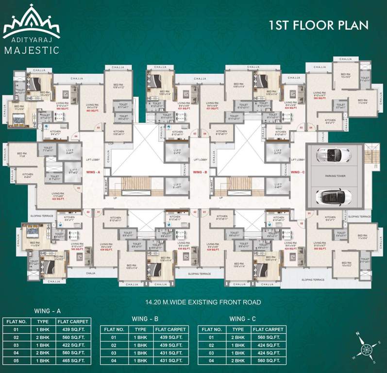  majestic Adityaraj Majestic  Wing A Cluster Plan
