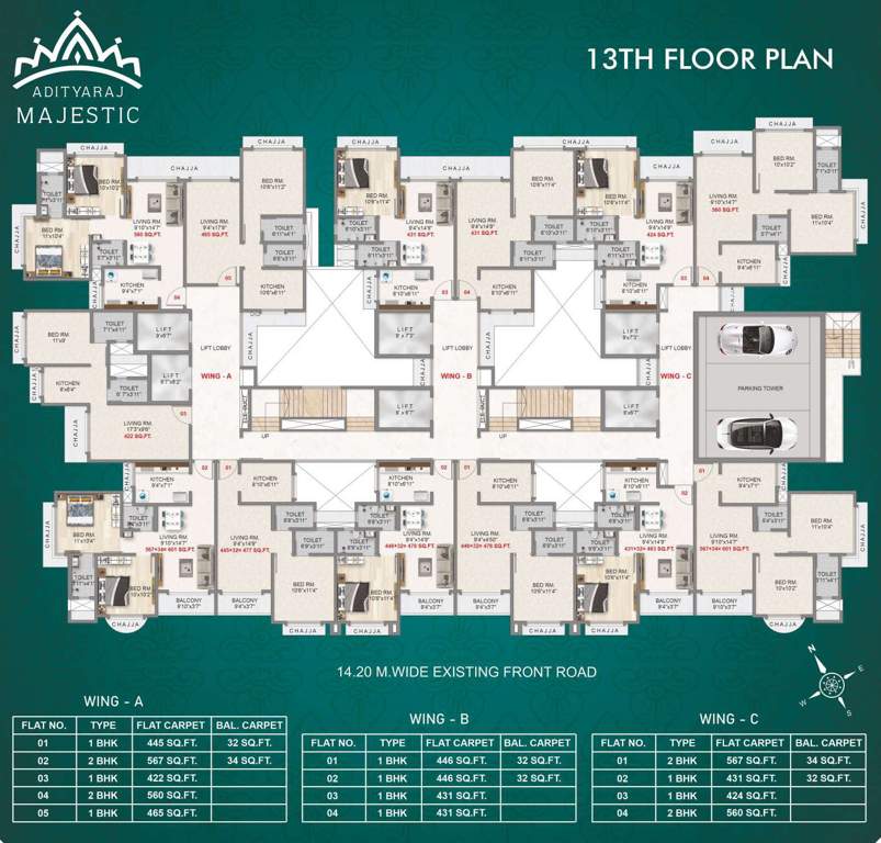  majestic Adityaraj Majestic  Wing A Cluster Plan