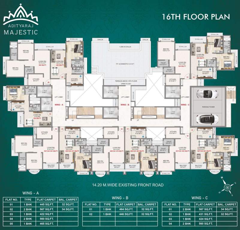  majestic Adityaraj Majestic  Wing A Cluster Plan