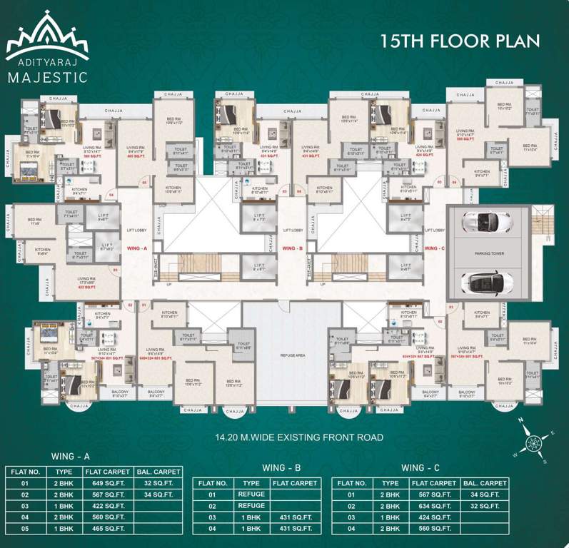  majestic Adityaraj Majestic  Wing A Cluster Plan