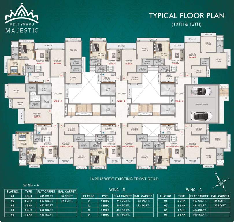  majestic Adityaraj Majestic  Wing A Cluster Plan