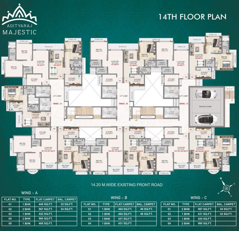  majestic Adityaraj Majestic  Wing A Cluster Plan