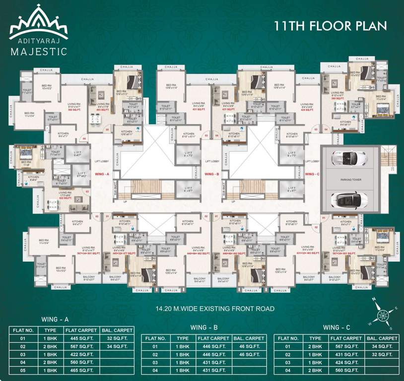  majestic Adityaraj Majestic  Wing A Cluster Plan
