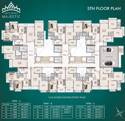  majestic Adityaraj Majestic- Wing A Cluster Plan