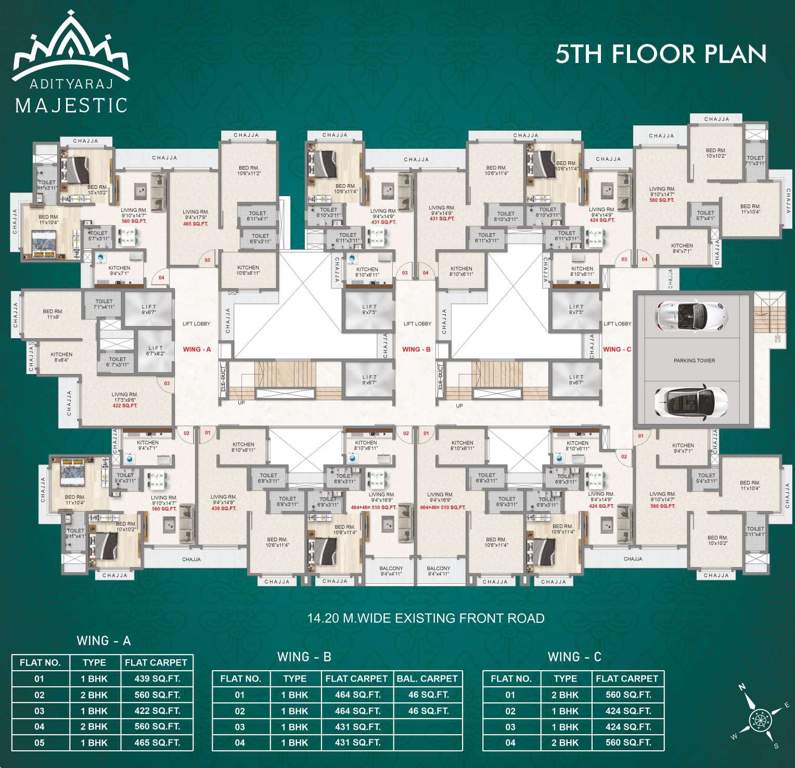  majestic Adityaraj Majestic  Wing A Cluster Plan