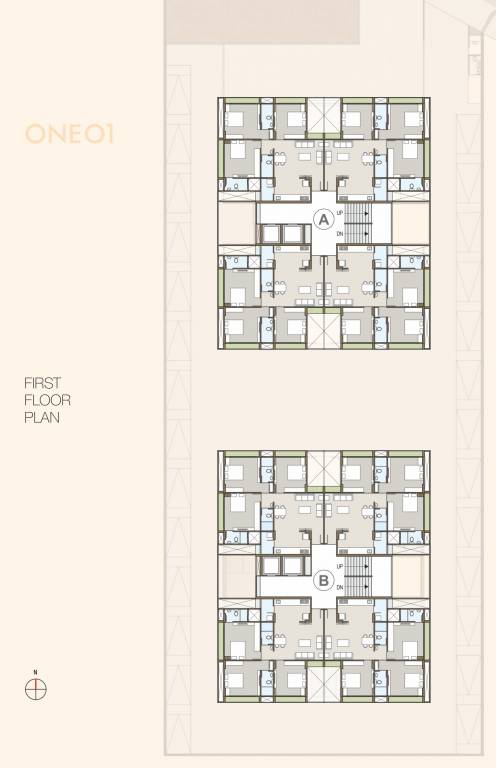  101 A, B Cluster Plan For 1st Floor