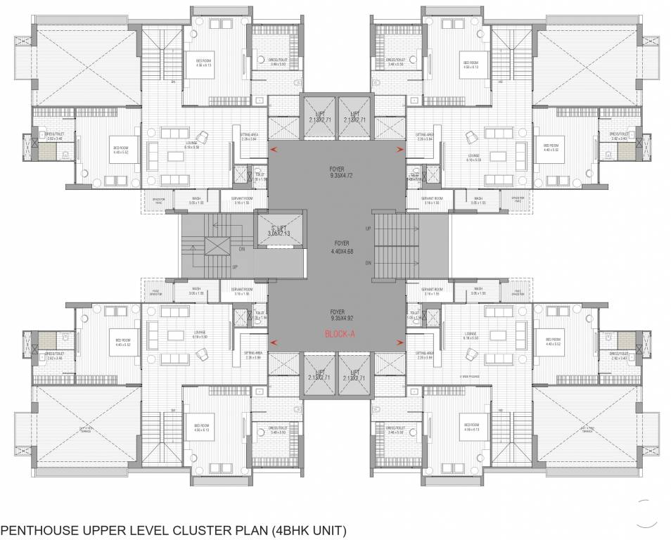  oeuvre iconic A Upper Penthouse Cluster Plan