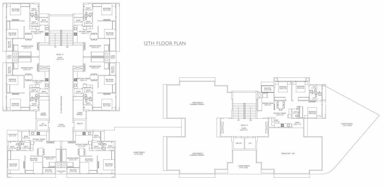  madhav heights A + B Cluster Plan For 12th Floor