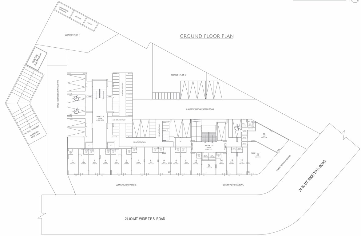  madhav heights A + B Cluster Plan For Ground Floor