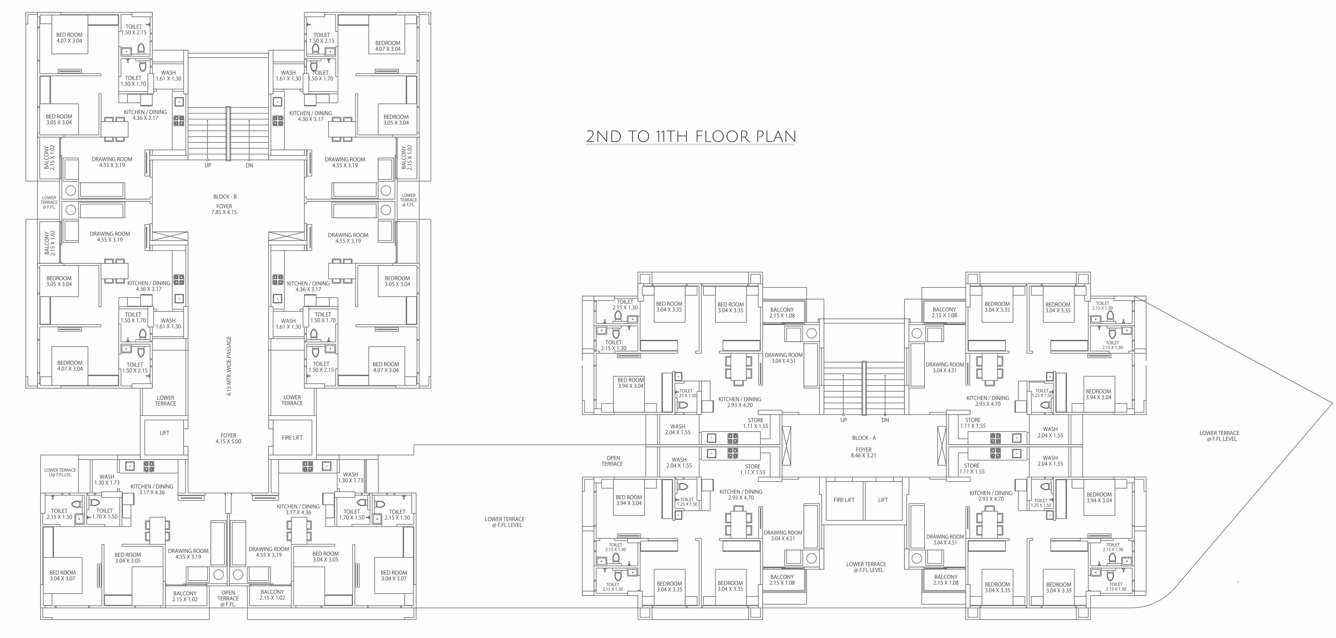  madhav heights A + B Cluster Plan From 2nd To 11th Floor