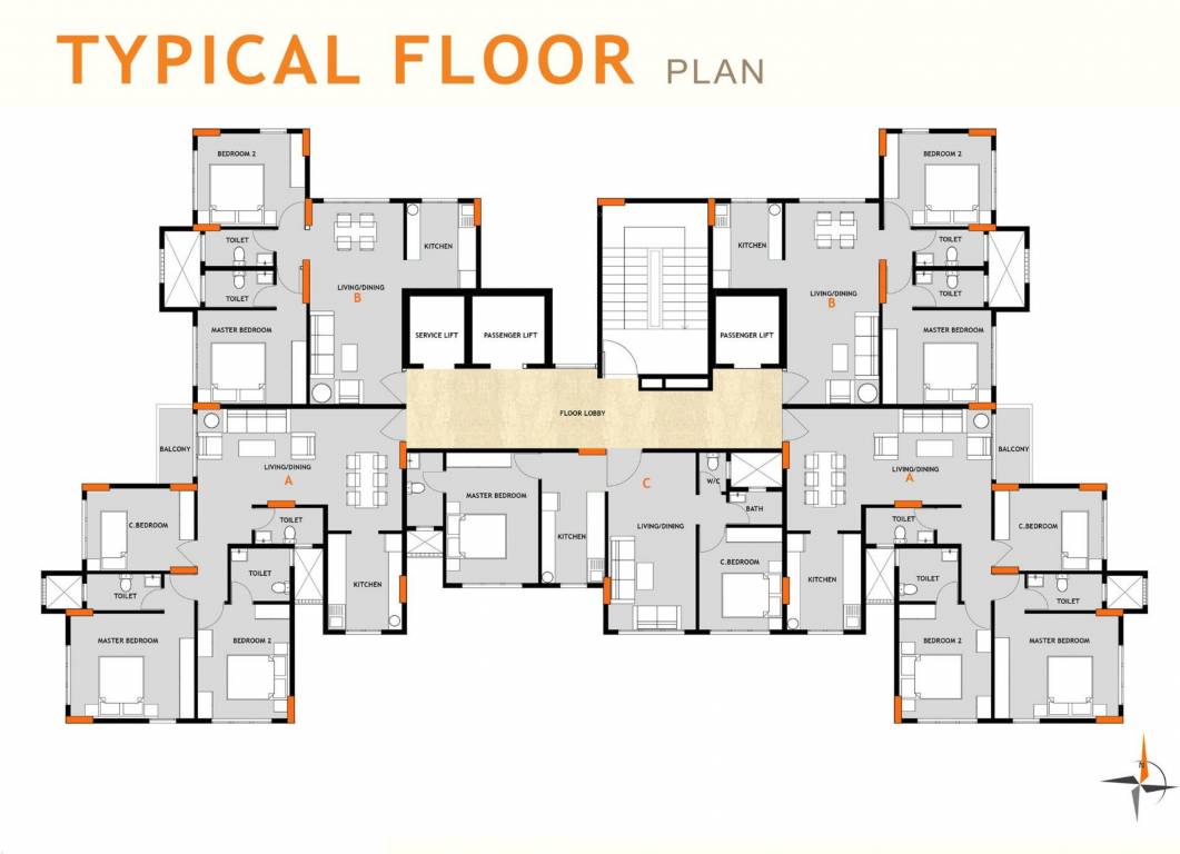  rodium x one Rodium X One Typical Floor Cluster Plan