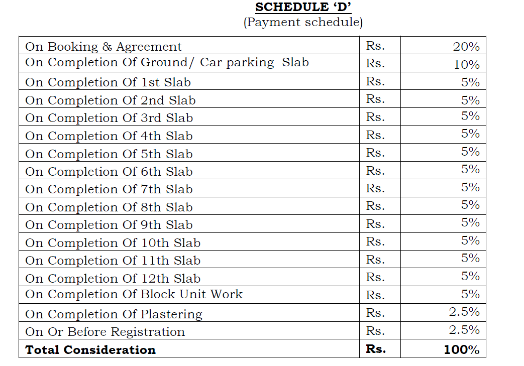 sky-blossom Construction Linked Payment (CLP) Payment Plan