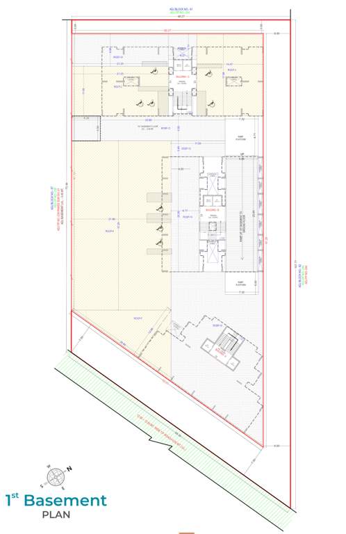  pratishtha classic Block A,B & C Basement 1 Floor Cluster Plan