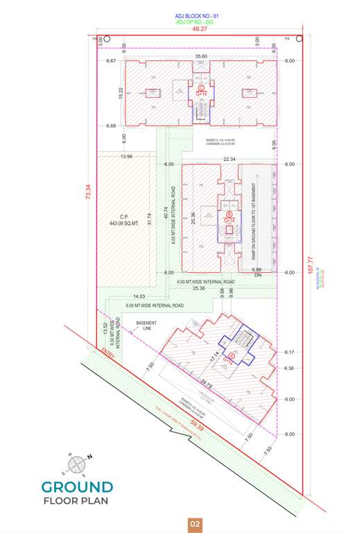  pratishtha classic Block A,B & C Ground Floor Cluster Plan
