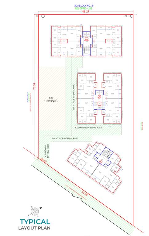  pratishtha classic Block A ,B & C Typical Floor Cluster Plan