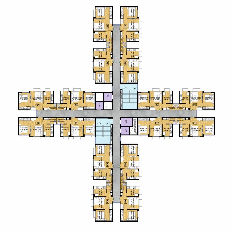  chitrapatjanak dadasaheb phalke township phase 1 B1,B2,B3 Cluster Plan For Typical Floor Plan