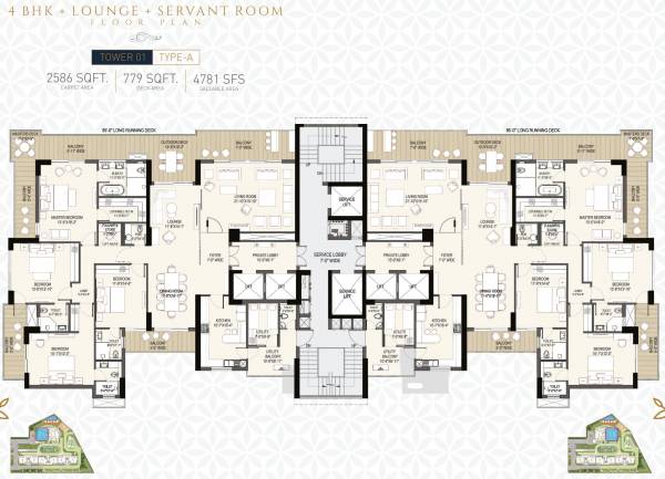  the-estate-residences Tower 1 Type A Typical Cluster Plan