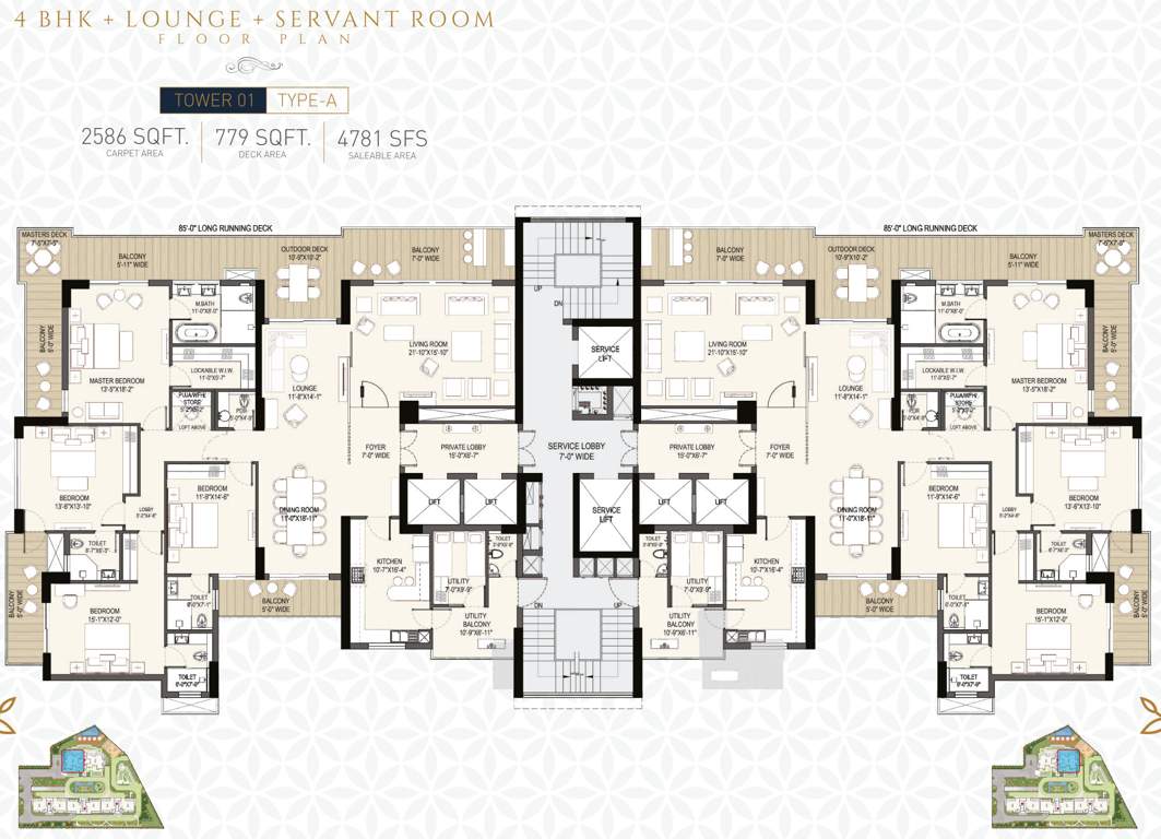  the estate residences Tower 1 Type A Typical Cluster Plan