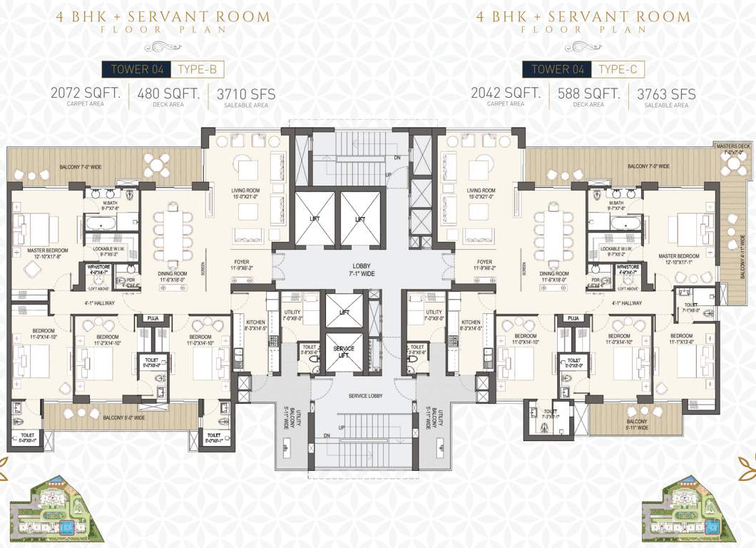  the estate residences Tower 4 Type B & C Typical Cluster Plan