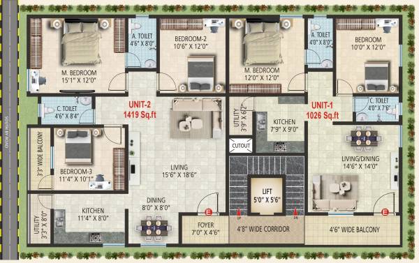  infraa Infraa Cluster Plan For Typical floor Plan