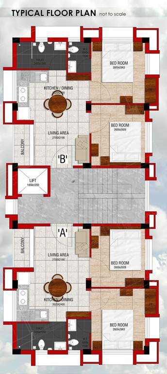  ushika prothoma Ushika Prothoma Typical Floor Cluster Plan