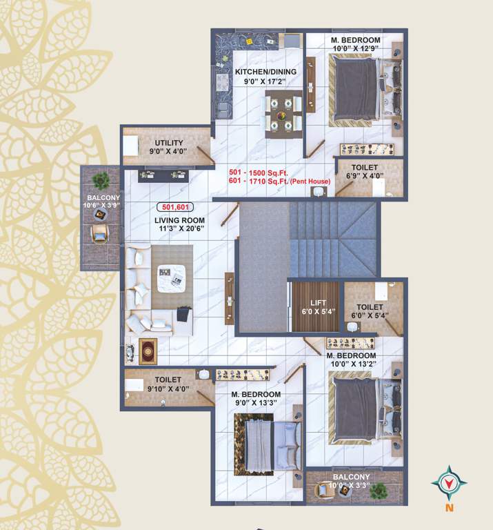 anant niwas Anant Niwas Cluster Plan from 5th to 6th Floor