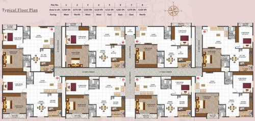  priya-avenue-apartment Sai Priya Avenue Apartment Typical Cluster Plan